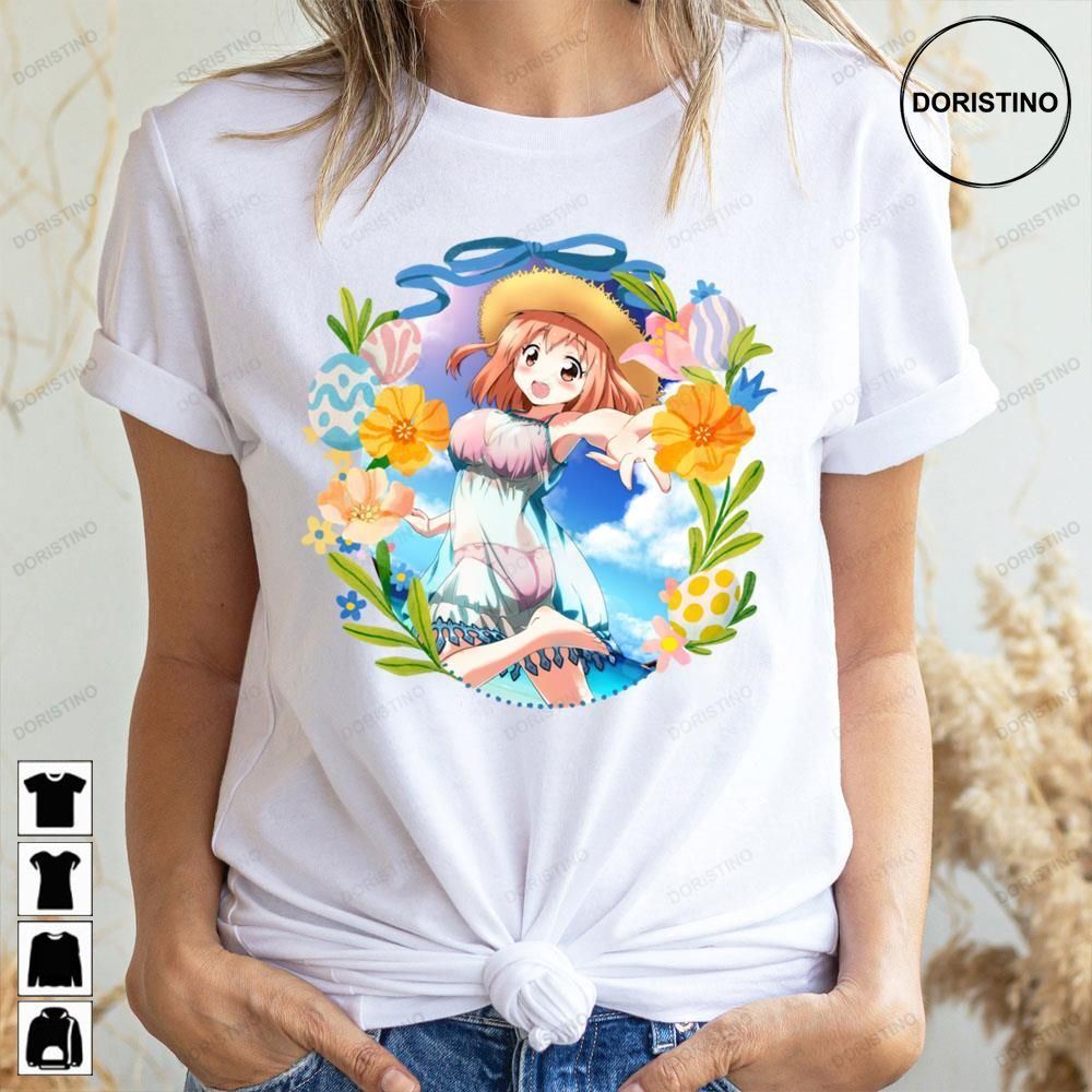Beautiful Hataraku Floral Oval Cut Frame The Devil Is A Part-timer Limited Edition T-shirts