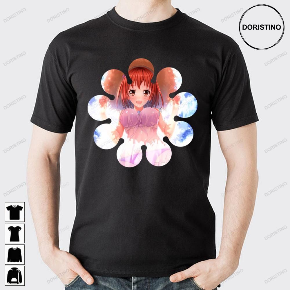 Beautiful Hataraku Geometric Flower Cut Frame The Devil Is A Part-timer Limited Edition T-shirts