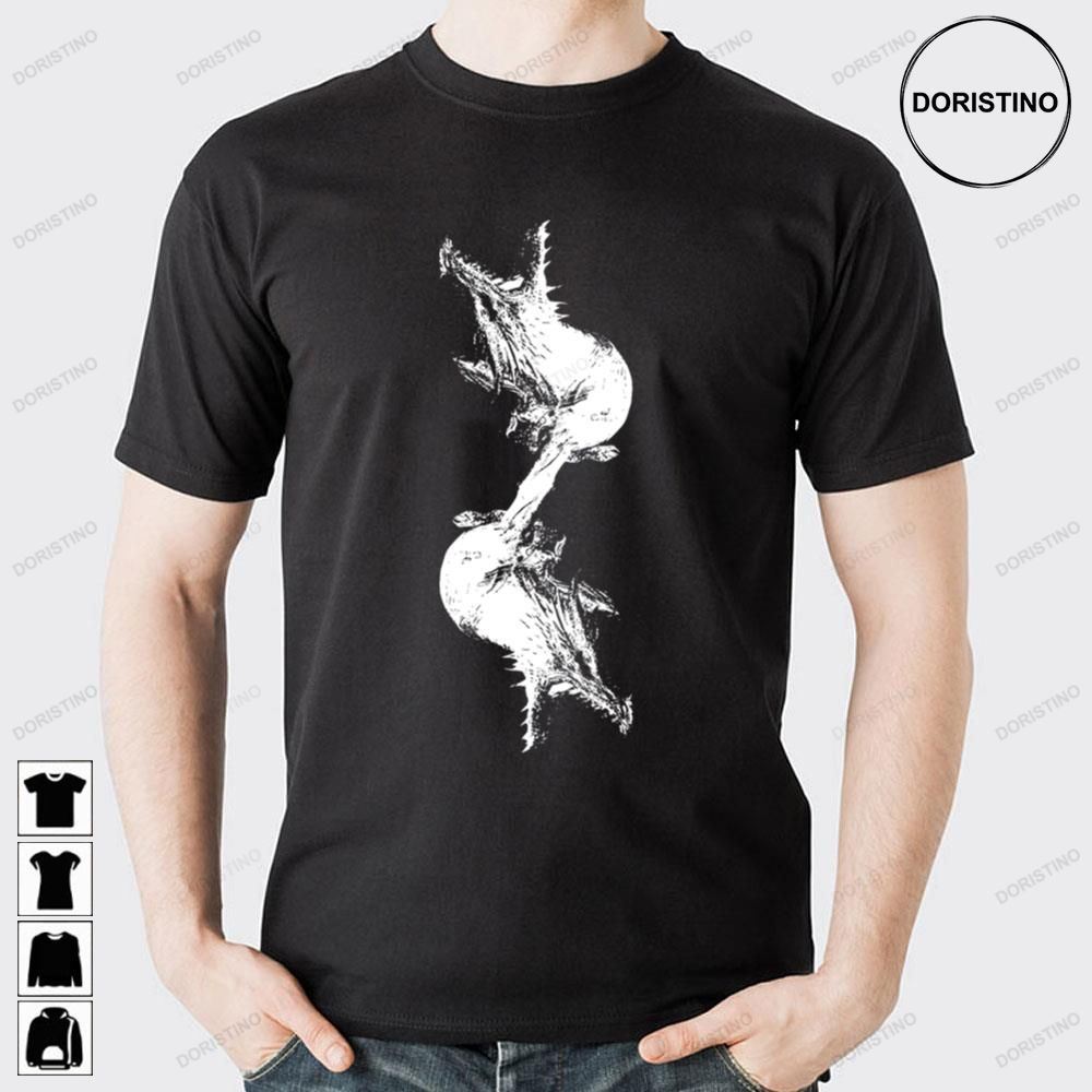 Black And White Dragon Silhouette Black Trending Style