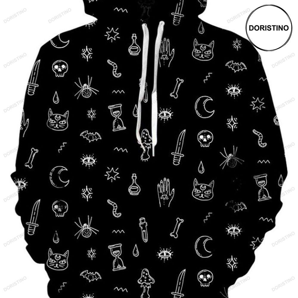 Black Pattern Witchcraft Doodle Limited Edition 3d Hoodie