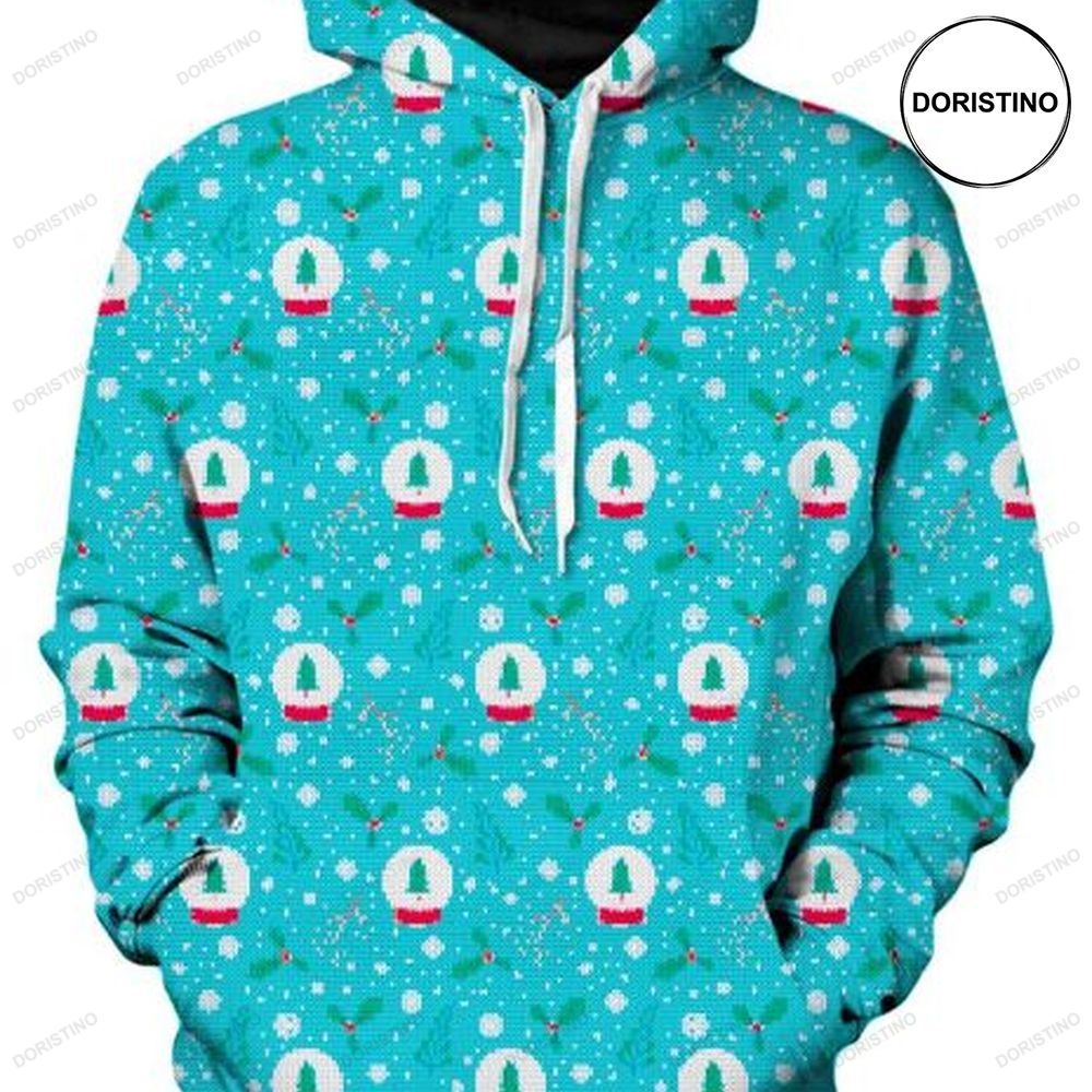 Blue Christmas Snowing And Ped All Over Print Hoodie