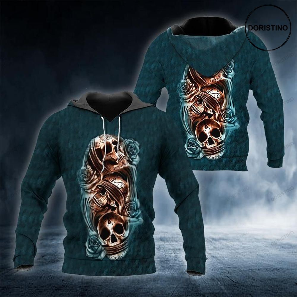 Blue Skull Awesome 3D Hoodie