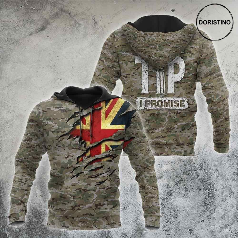 British Camo Just The Tip I Promise All Over Print Hoodie