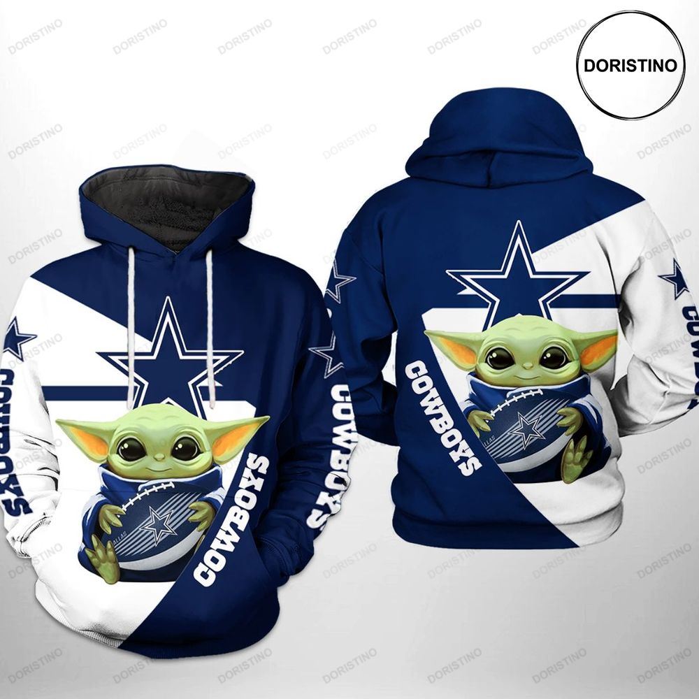 Dallas Cowboys Nfl Baby Yoda Team All Over Print Hoodie