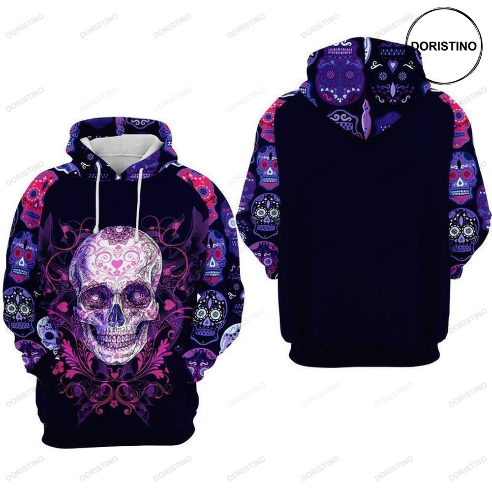 Day Of The Dead Pattern Theme All Over Print Hoodie