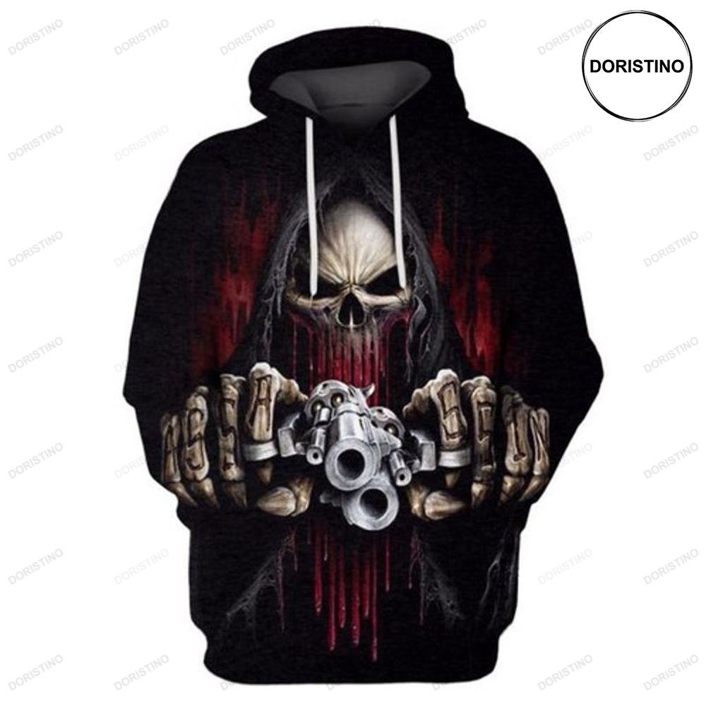 Death Skull With Gun Limited Edition 3d Hoodie