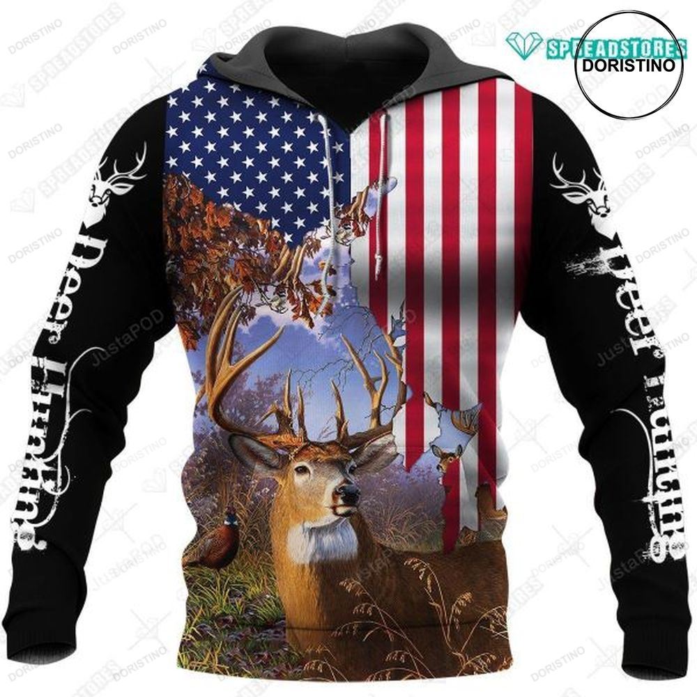 Deer Hunting Flag Usa Limited Edition 3d Hoodie