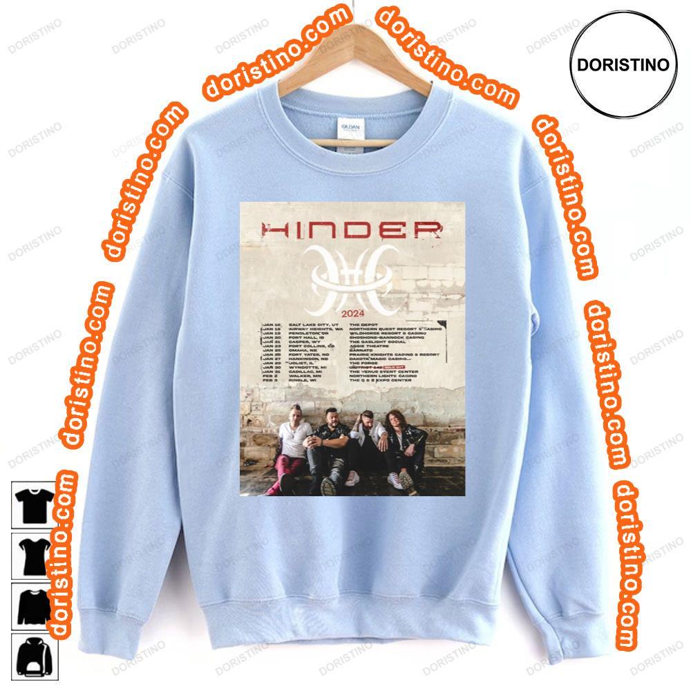 Hinder 2024 Tour Dates Tshirt Sweatshirt Hoodie