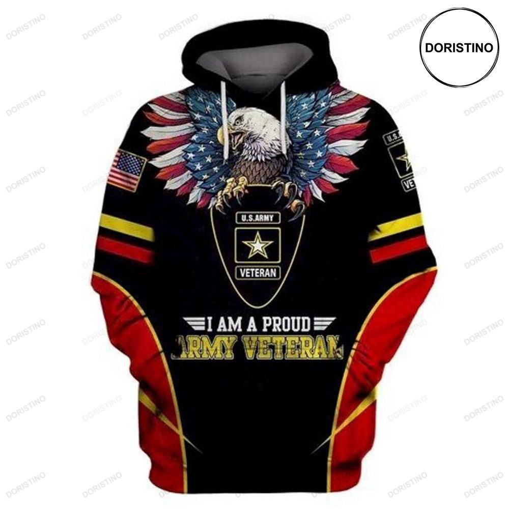 I Am A Proud Army Veteran Usa Limited Edition 3d Hoodie