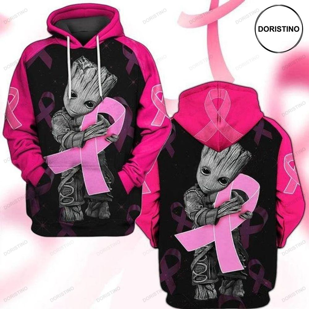 I Am Groot Breast Cancer Awareness Gift For Fan Ed All Over Print Hoodie
