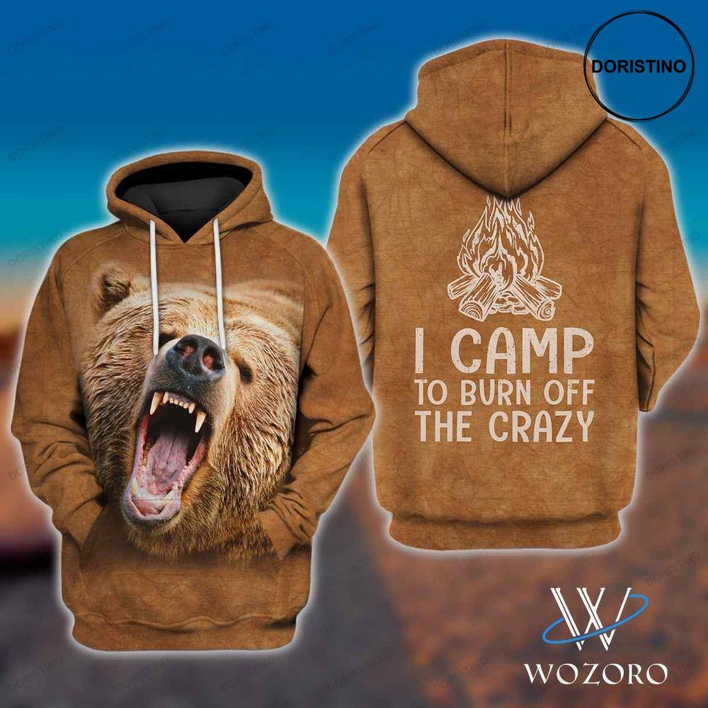 I Camp To Burn Off The Crazy Camping All Over Print Hoodie