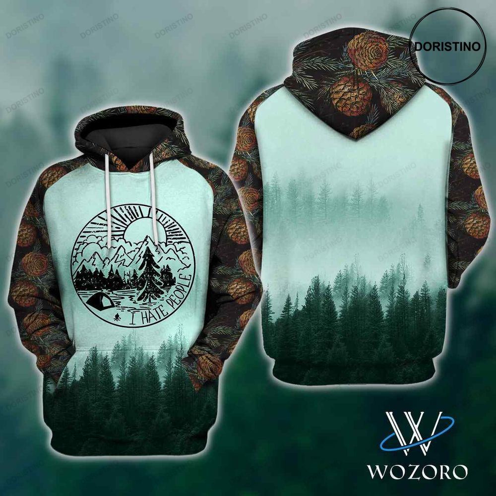 I Hate People Pine Cone Camping Limited Edition 3d Hoodie