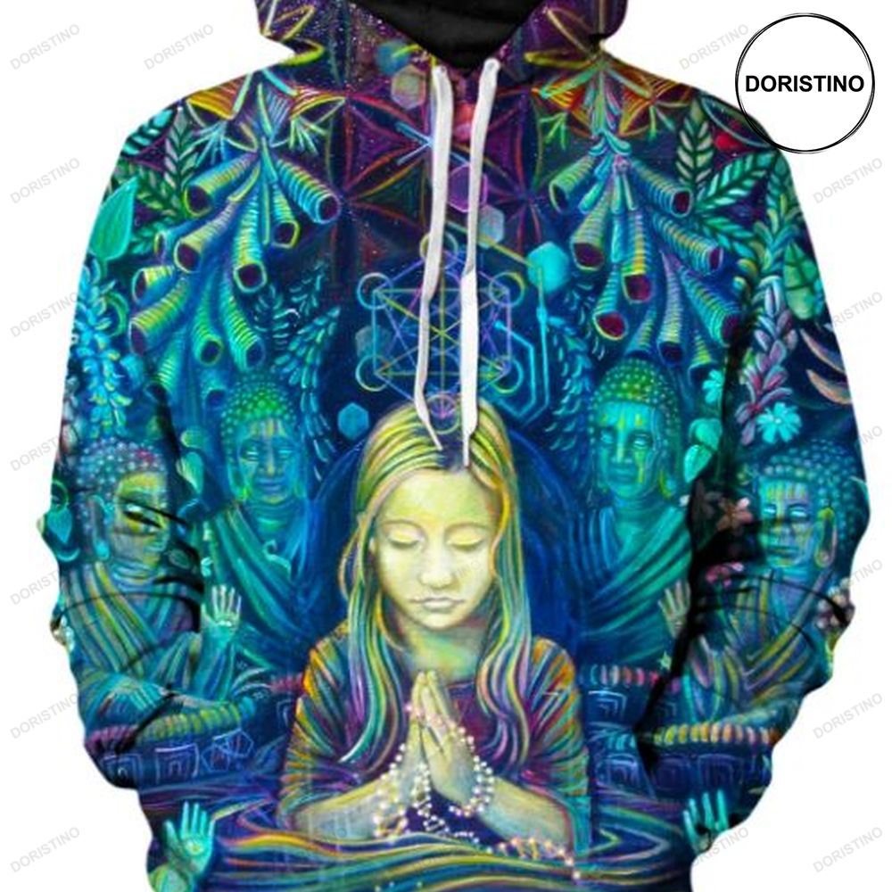 I Know That Language Mandala Blue Pattern All Over Print Hoodie