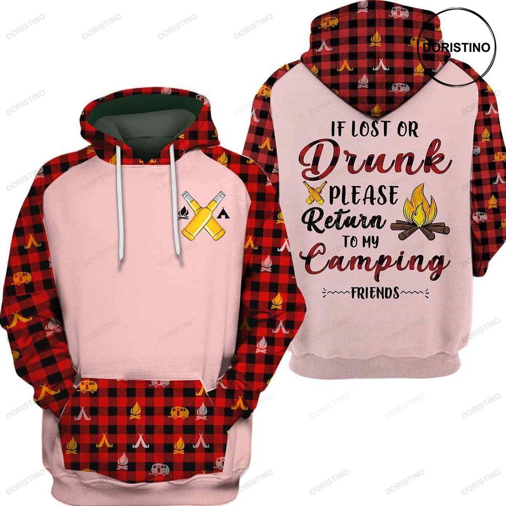 If Lost Or Drunk Camping All Over Print Hoodie
