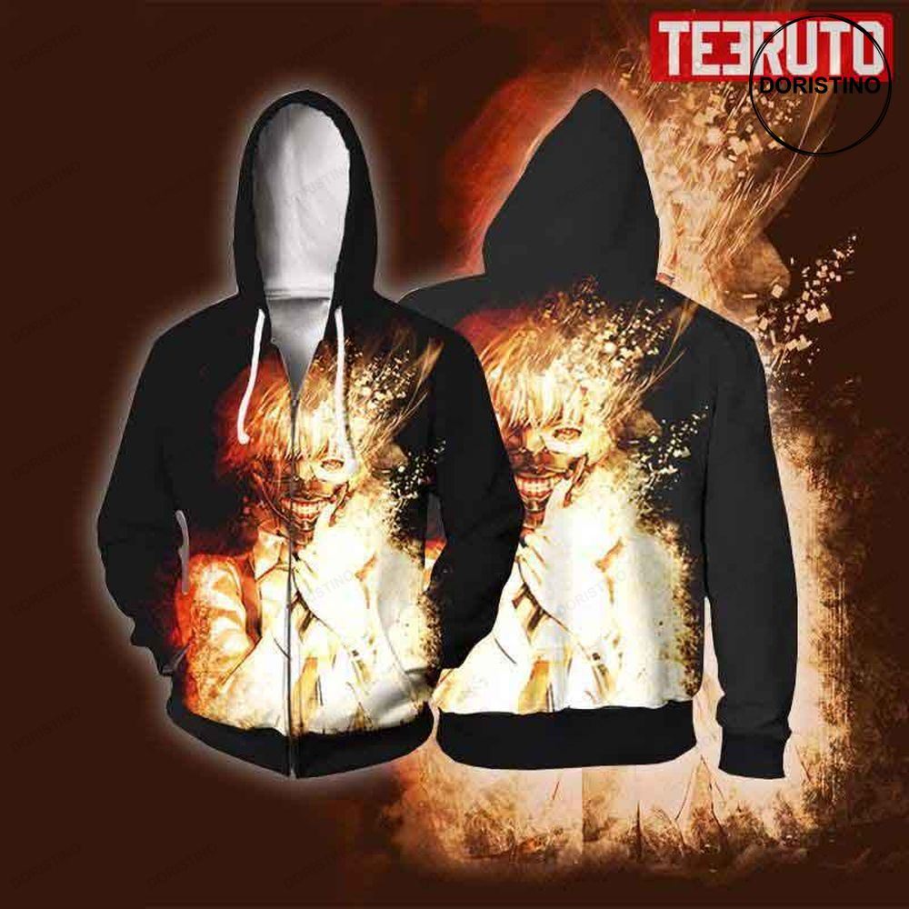 Inferno Ken Kaneki Tokyo Ghoul Anime Up Jacket Limited Edition 3d Hoodie