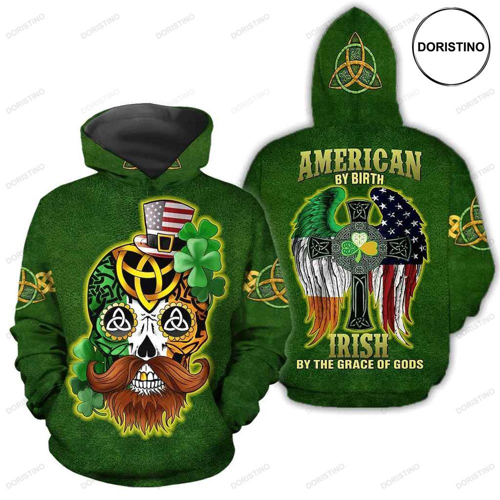 Irish- American Skull St Patrick Day Limited Edition 3d Hoodie