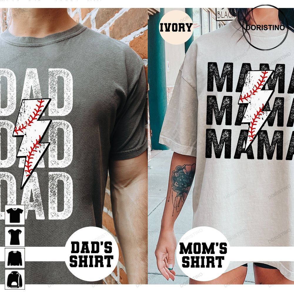 Mom And Dad Baseball With Name Number Custom Mom Baseball Baseball Dad Game Day Sports Mom Sport Dad Tee Trending Style
