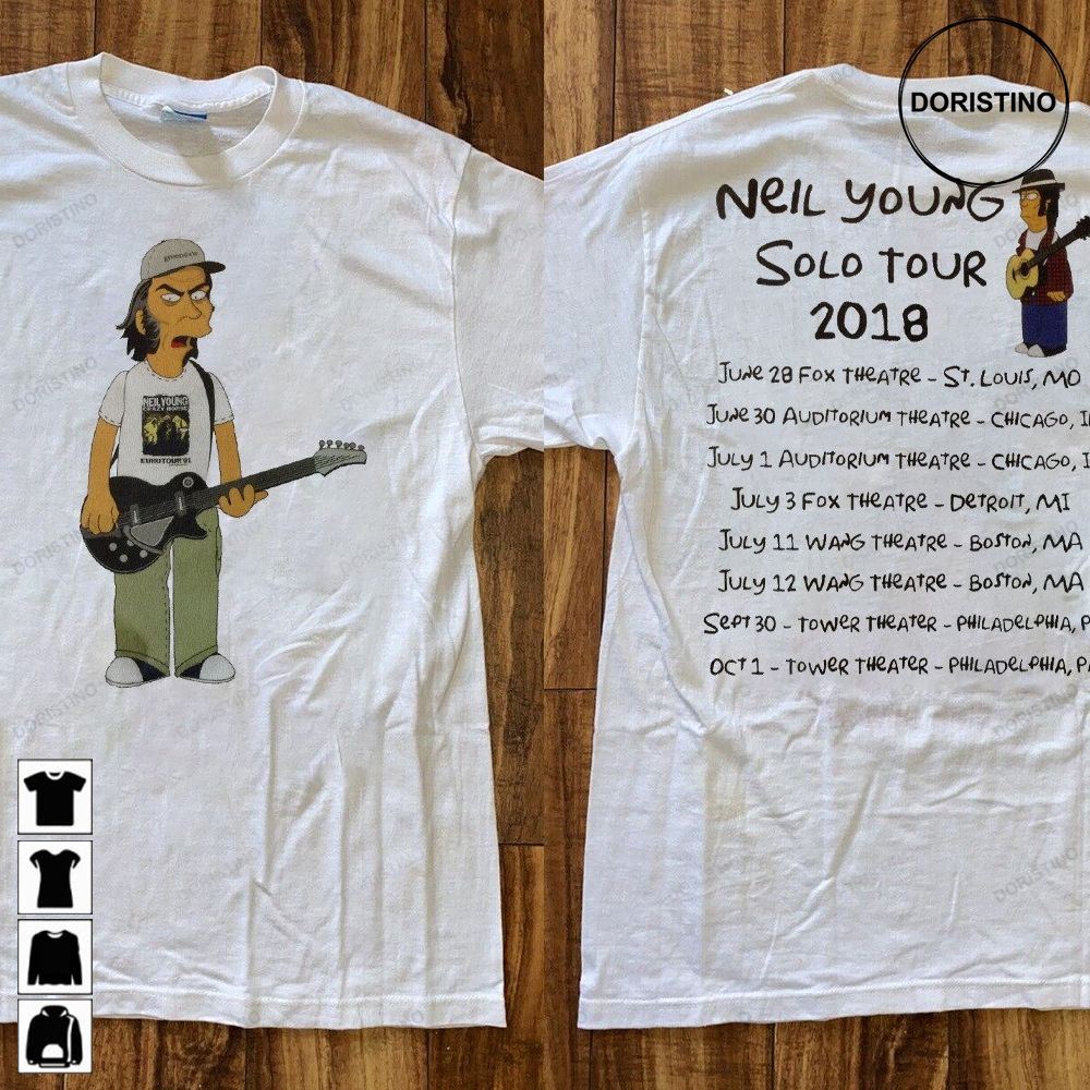 Neil Young Solo Tour 2018 Simpsons Neil Young Tour 2018 Neil Young Neil Young Tour Rock Tour Awesome Shirts