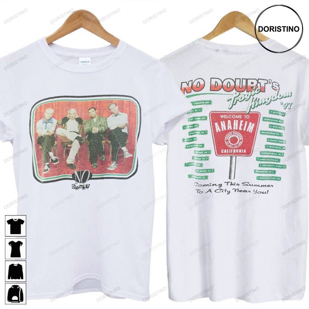 No Doubt 1997 Tragic Kingdom White Concert No Doubt Tragic Kingdom Tour 97 No Doubt Band Limited Edition T-shirts