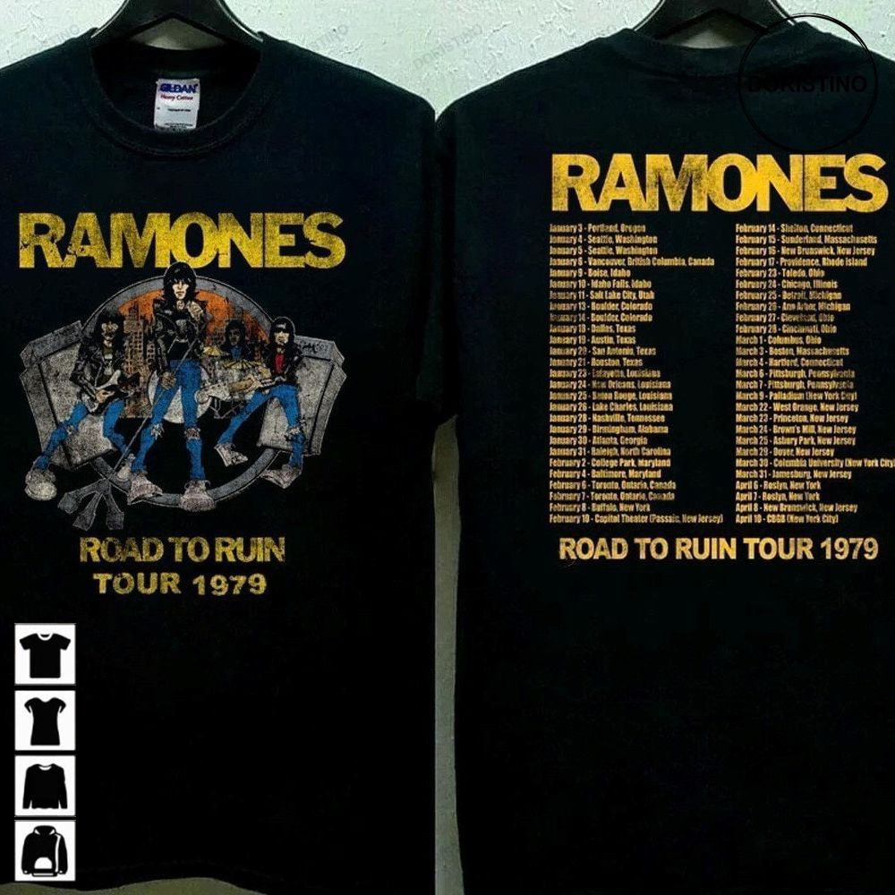 Ramones Road To Ruin Tour 1979 Ramones Tour '79 Road To Ruin Tour Ramones Ramones Rock Tour Trending Style