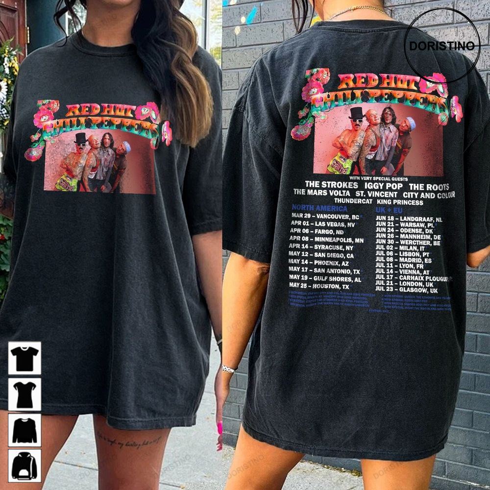 Red Hot Chili Peppers 2023 Tour Red Hot Chili Peppers Tour Dates The Chili Peppers Rhcp Gifts For Fan Limited Edition T-shirts