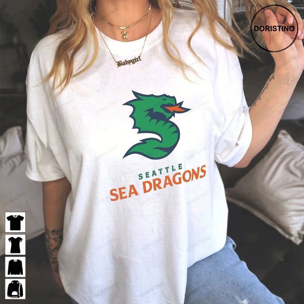 Seattle Football Vintage Xfl 02 American Football Seattle Team Seattle Sea Seattle Tee Unisex Oversized Trending Style