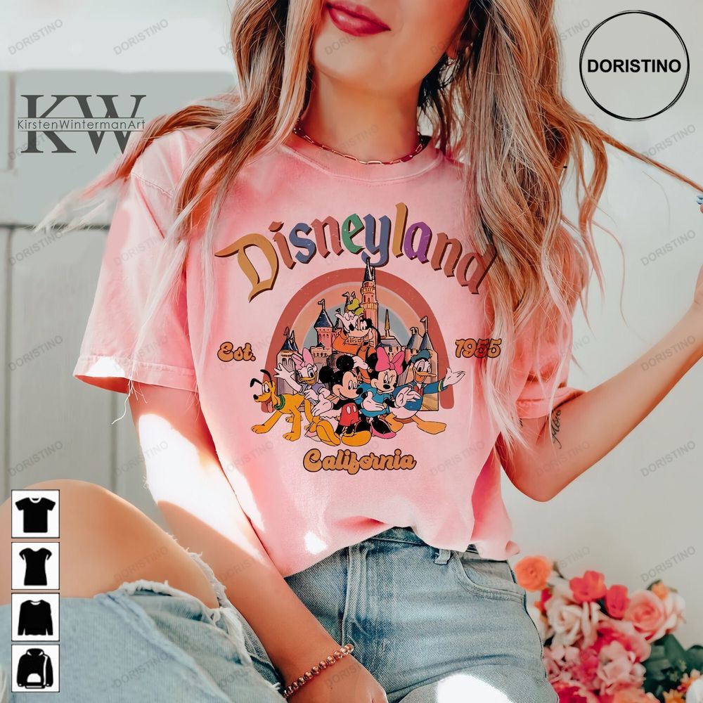 Vintage Disneyland Est 1955 California Comfor Disneyland 1955 Mickey And Friends Vintage Disneyland Disney's Gift Limited Edition T-shirts