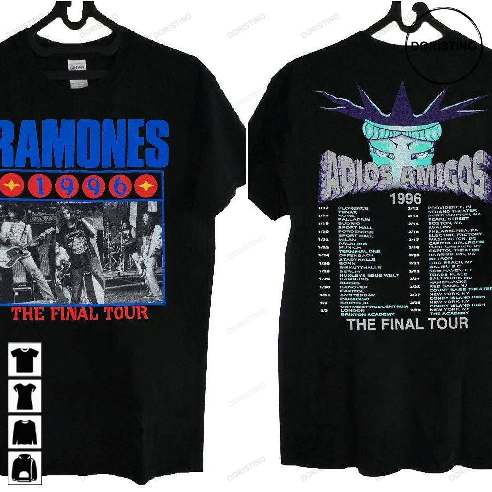 Vintage Ramones Adios Amigos The Final Tour 1996 Ramones Tour 96 Ramones The Final Tour Ramones Rock Awesome Shirts