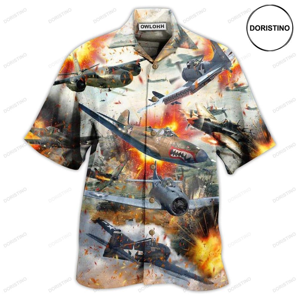 Combat Aircraft Fire War Limited Edition Hawaiian Shirt