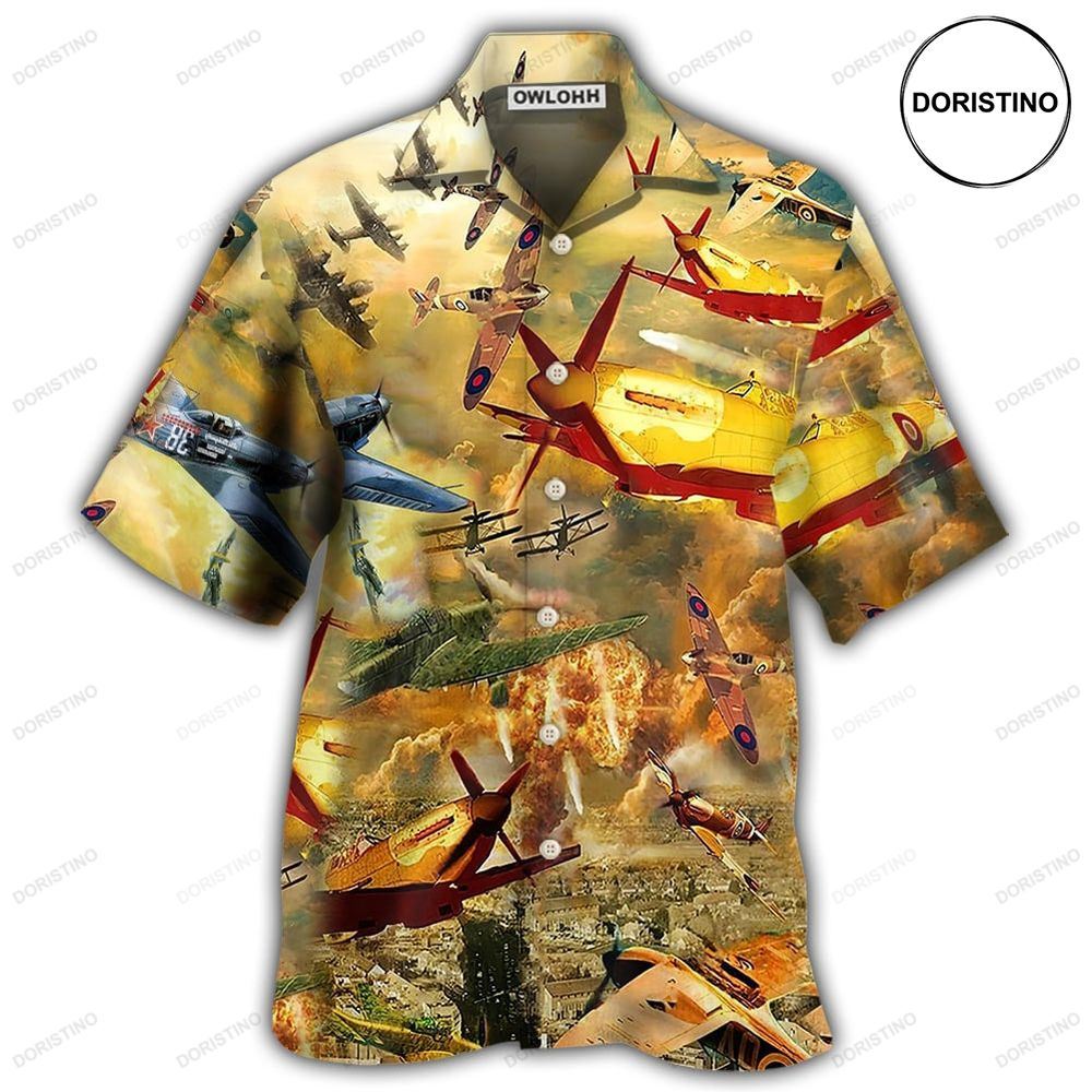 Combat Aircraft Fly Sky Fire Awesome Hawaiian Shirt