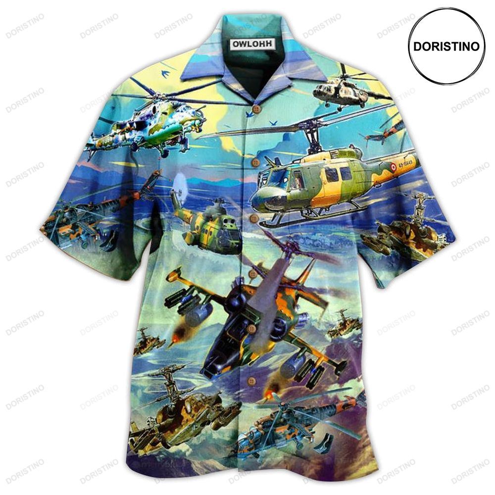 Combat Aircraft Sky Line Blue Awesome Hawaiian Shirt