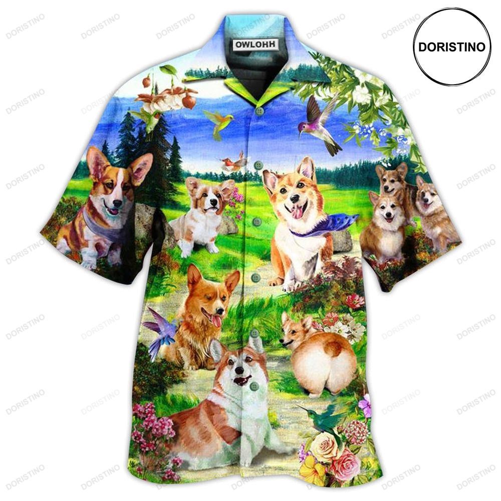 Corgi Dogs Love Blue Sky Limited Edition Hawaiian Shirt