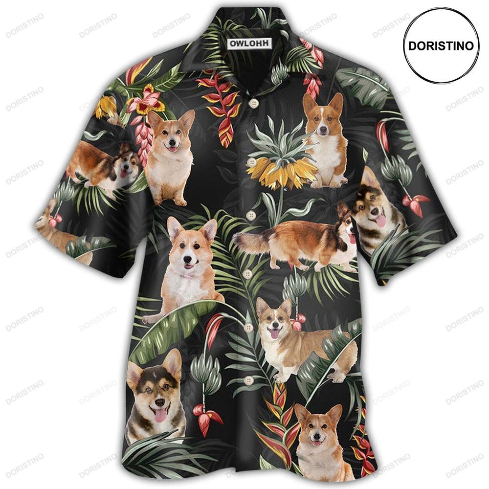 Corgi Tropical Love Dog Awesome Hawaiian Shirt