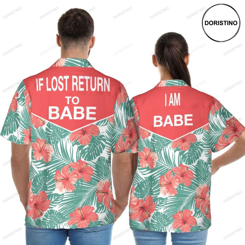 Couple If Lost Return To Babe Matching Awesome Hawaiian Shirt