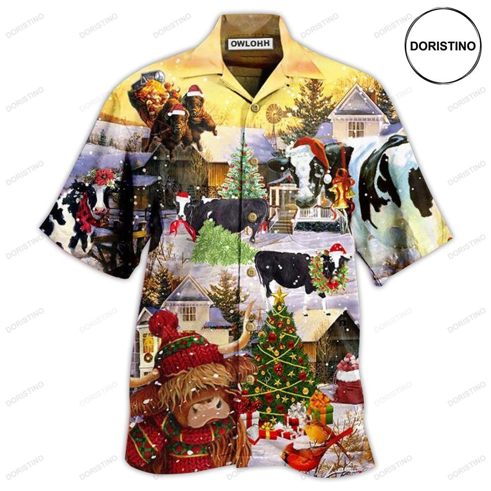 Cow Christmas Love Animals Love Awesome Hawaiian Shirt