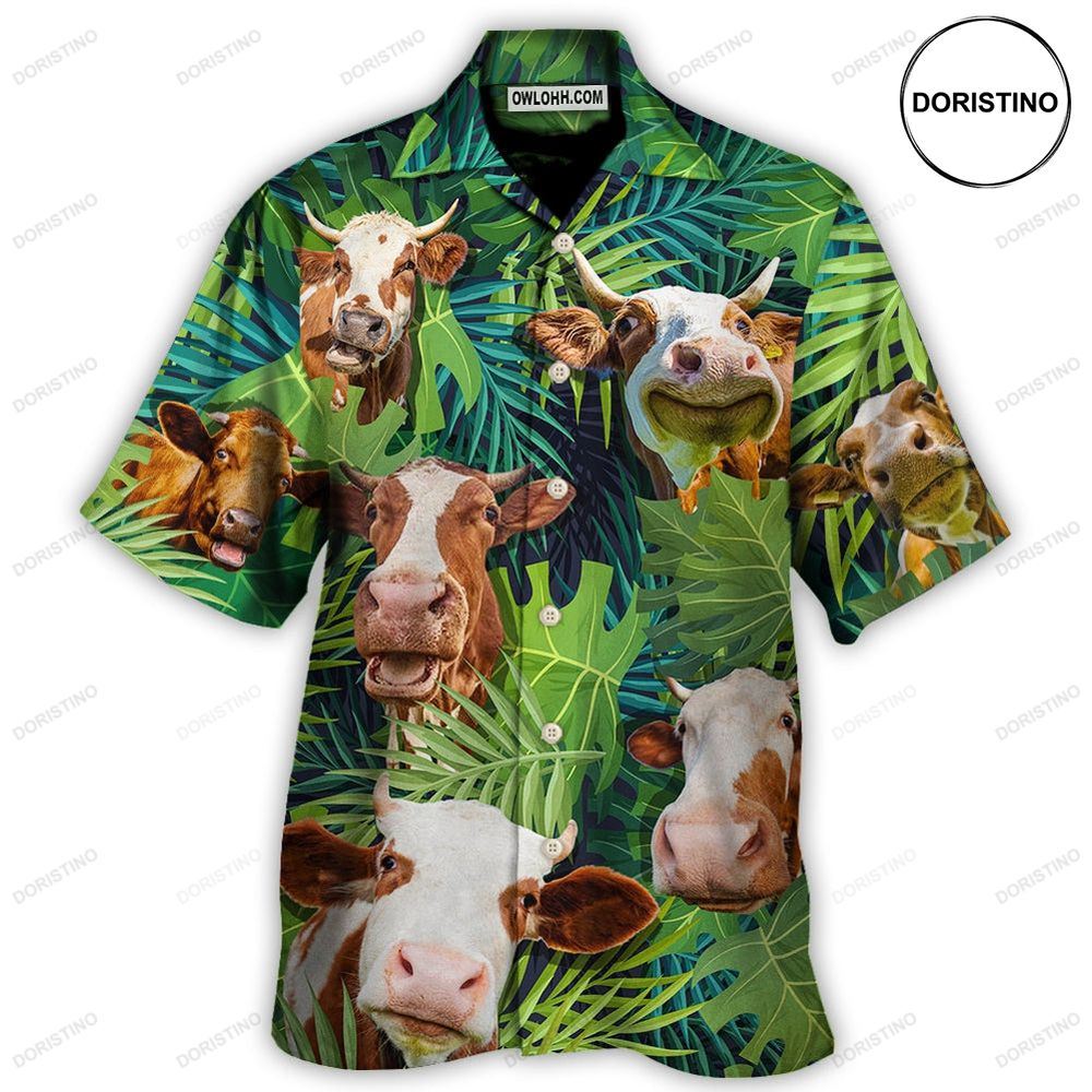 Cow Face Troll Funny Lover Cattle Tropical Hawaiian Shirt