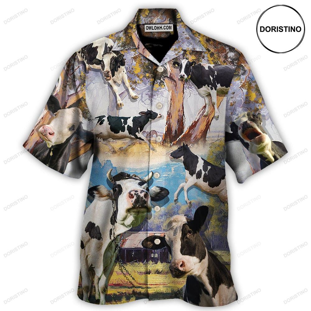 Cow Funny Dancing In The Australian Landscape Lover Cattle Art Awesome Hawaiian Shirt