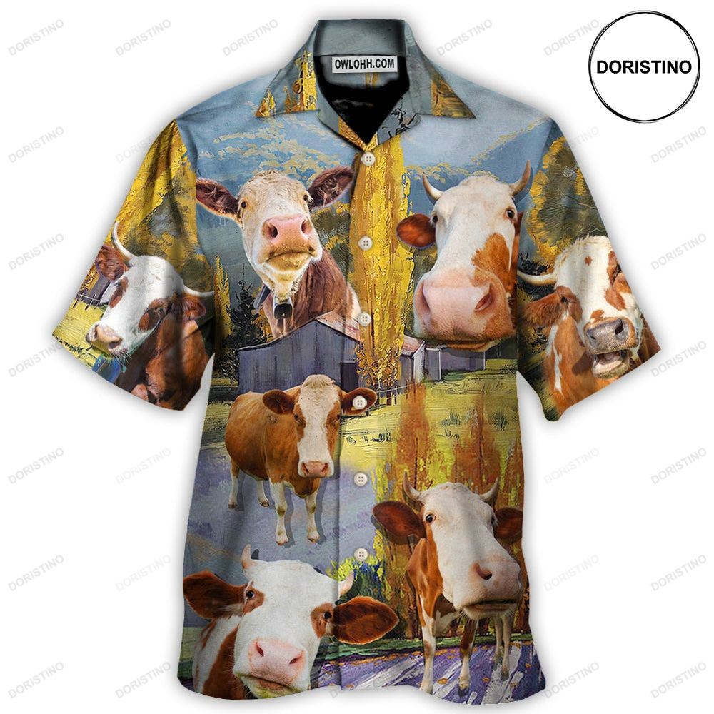 Cow Funny In The Australian Landscape Lover Cattle Art Hawaiian Shirt