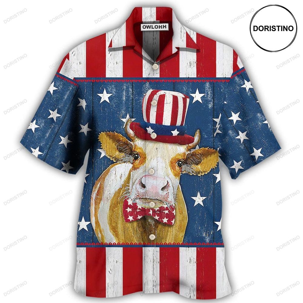 Cow Independence Day Funny Hawaiian Shirt