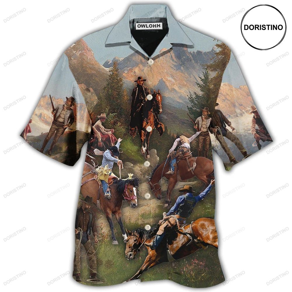 Cowboy Into The Forest Cool Hawaiian Shirt