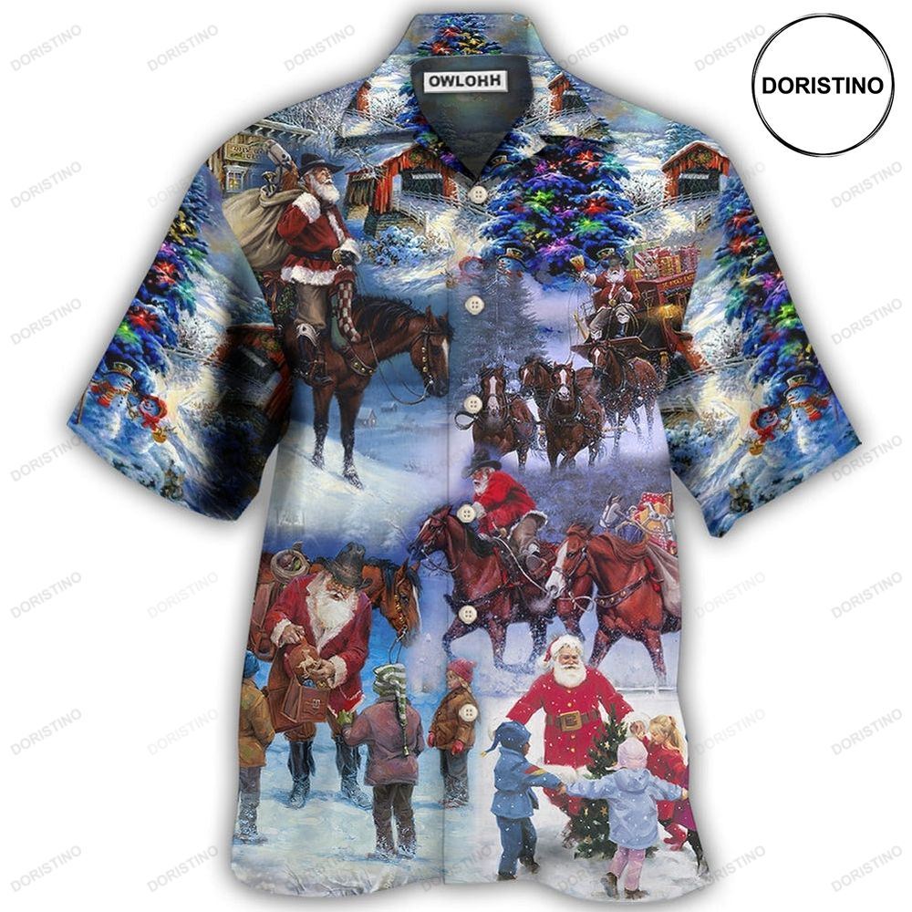 Cowboy Santa Merry Christmas Love Children Limited Edition Hawaiian Shirt