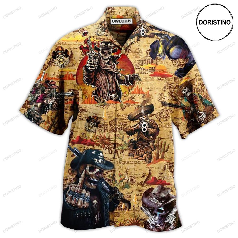 Cowboy Skull Pirates Love Life Vintage Hawaiian Shirt