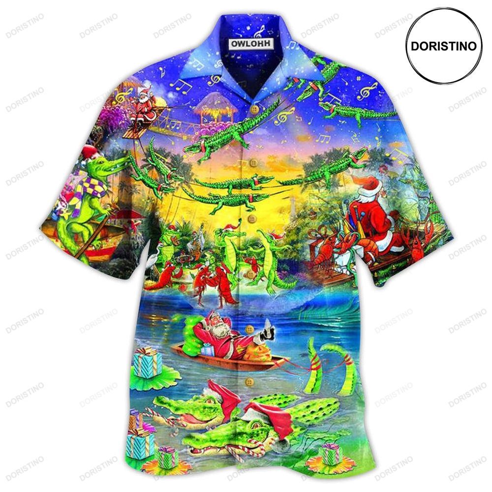 Crocodile Love Xmas Merry Christmas Awesome Hawaiian Shirt