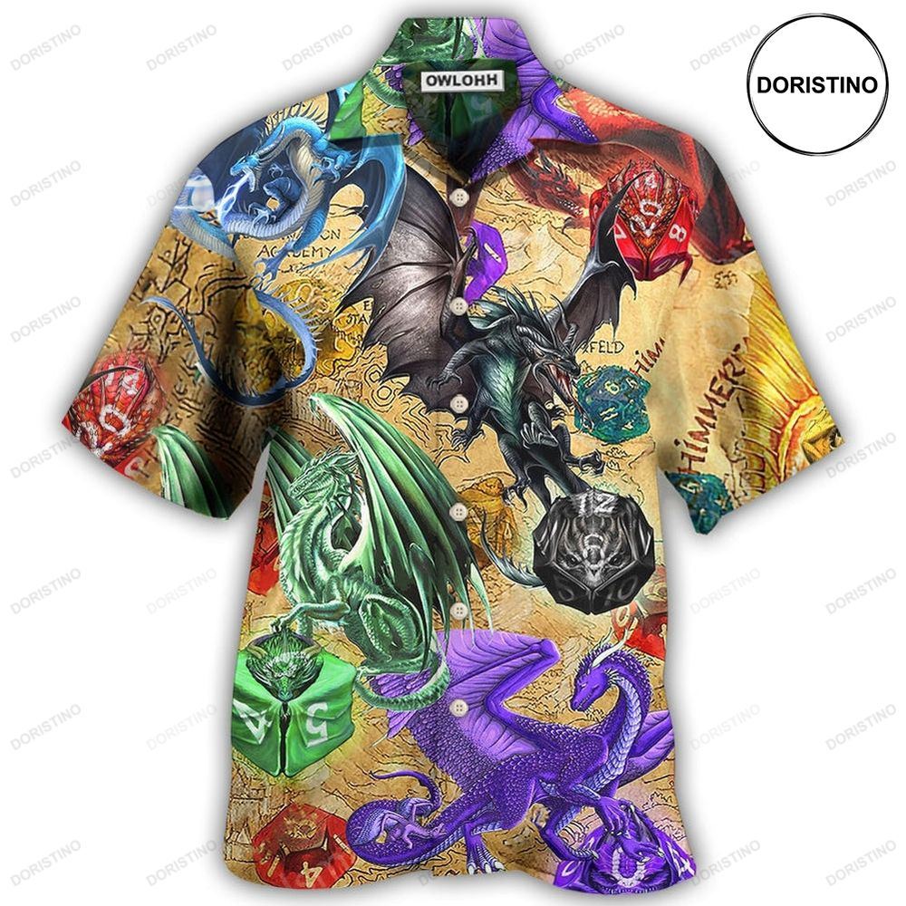 D20 Dragon So Cool Love Life Awesome Hawaiian Shirt