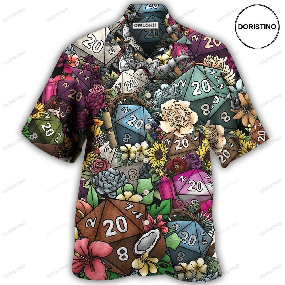 D20 Loves Flowers Awesome Hawaiian Shirt