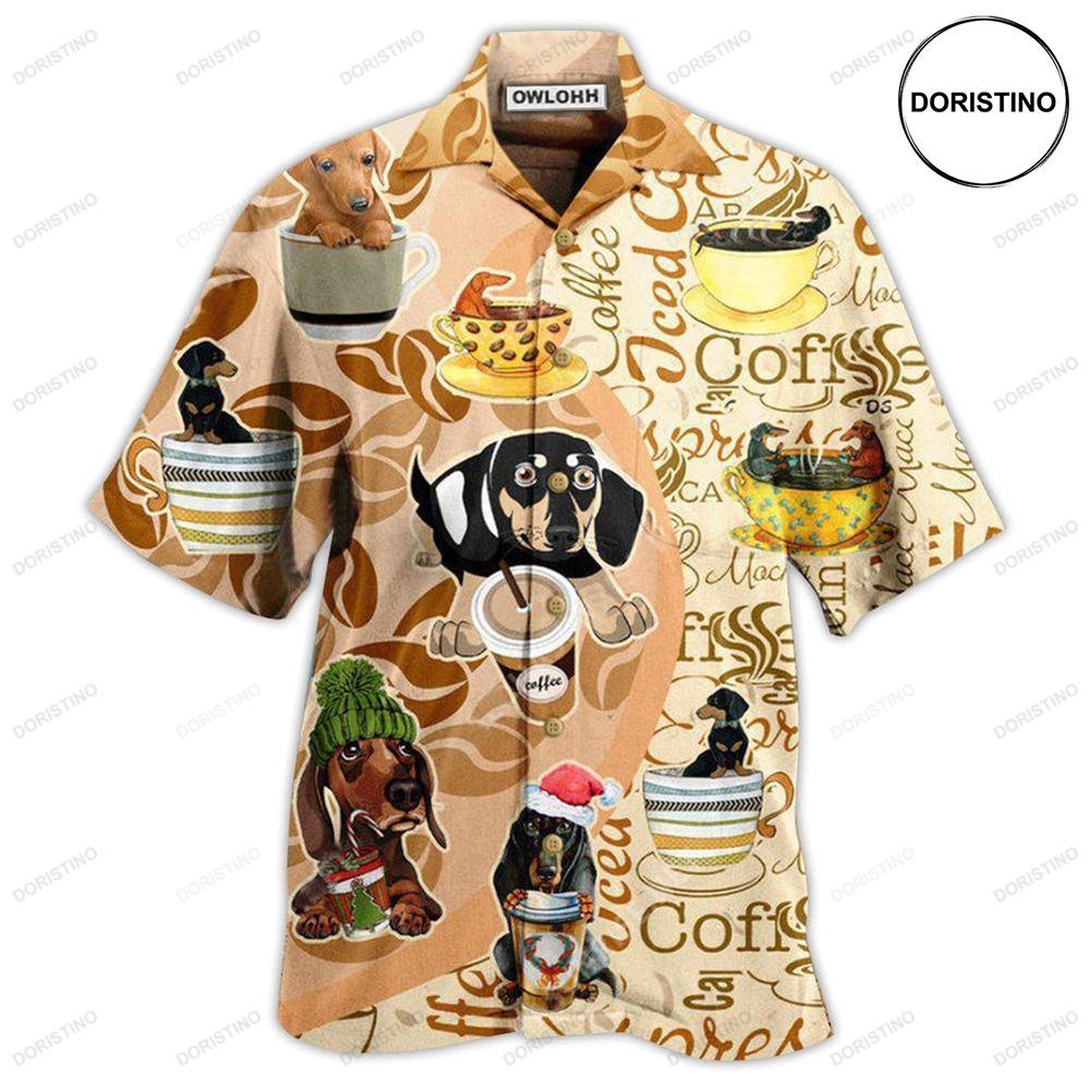 Dachshund Dog Life Is Better With Dachshund And Coffee Awesome Hawaiian Shirt