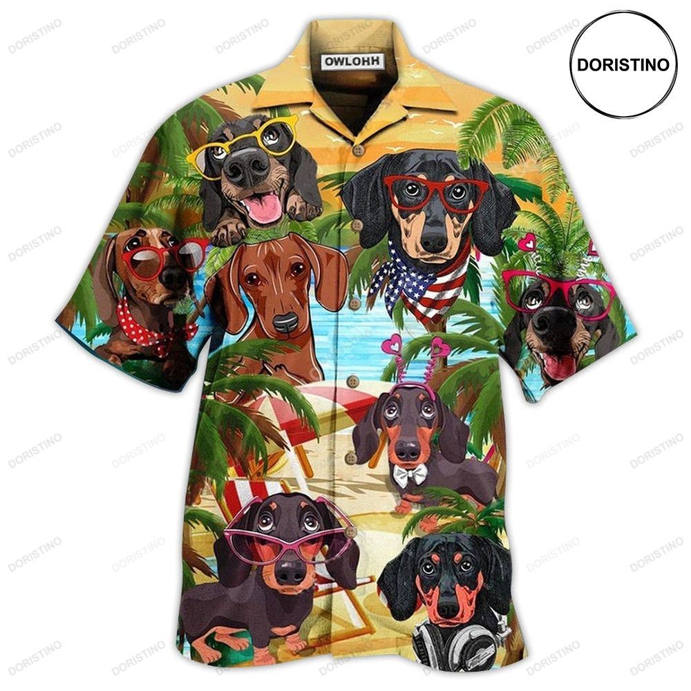 Dachshund Hawaii Beach Hawaiian Shirt