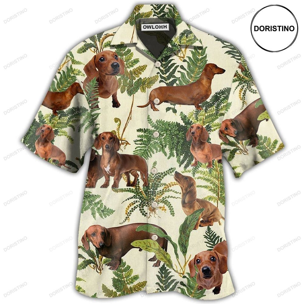 Dachshund Tropical Leaf Lovely Awesome Hawaiian Shirt