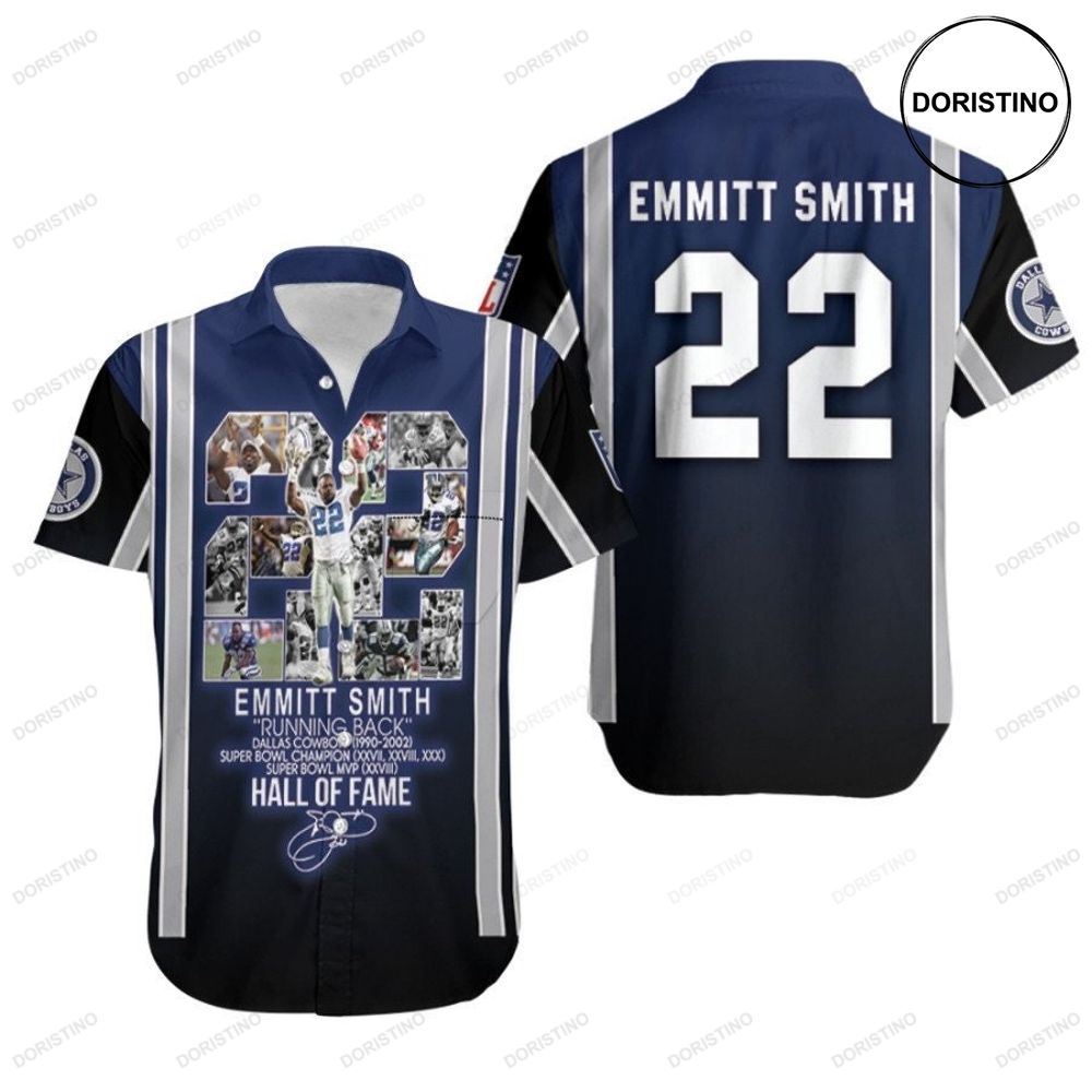 Dallas Cowboys Emmitt Smith Running Back Hall Of Fame Legendary Captain Signed Nfl 3d Gift For Cowboys Fans Limited Edition Hawaiian Shirt