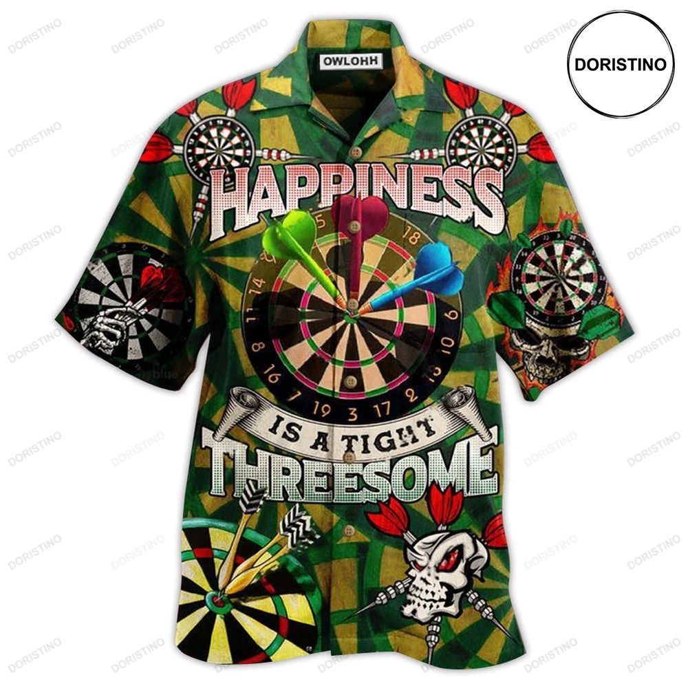 Darts Happiness Is A Tight Threesome Green Vintage Awesome Hawaiian Shirt